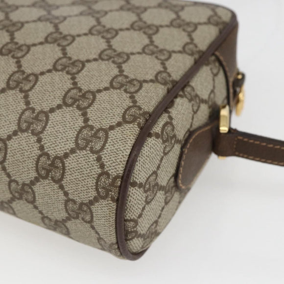 GUCCI GG Supreme Web Sherry Line Bag PVC Beige Gold 001 56 6655 Auth SW1871