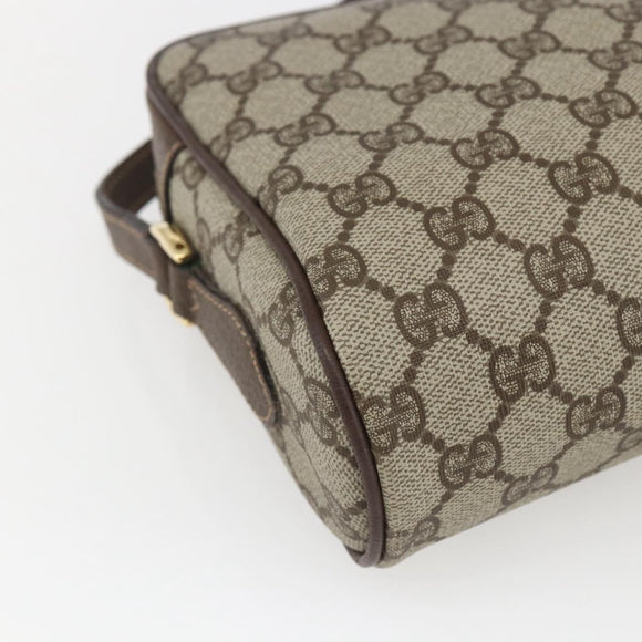 GUCCI GG Supreme Web Sherry Line Bag PVC Beige Gold 001 56 6655 Auth SW1871