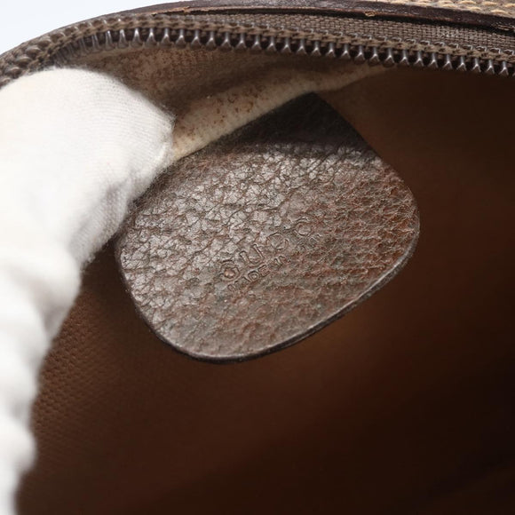 GUCCI GG Supreme Web Sherry Line Bag PVC Beige Gold 001 56 6655 Auth SW1871