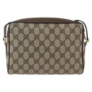 GUCCI GG Supreme Web Sherry Line Bag PVC Beige Gold 001 56 6655 Auth SW1871-3