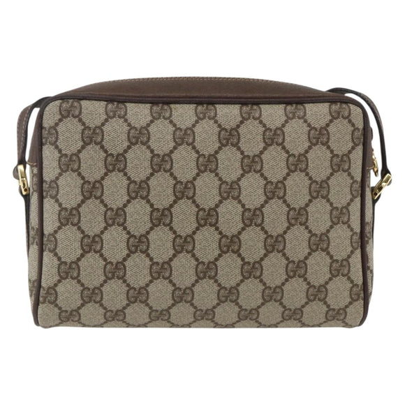 GUCCI GG Supreme Web Sherry Line Bag PVC Beige Gold 001 56 6655 Auth SW1871