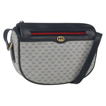 GUCCI Micro GG Supreme Sherry Line Bag PVC Navy Gold 001 58 0918 Auth SW1872