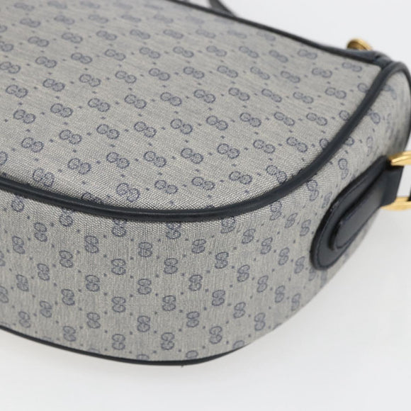 GUCCI Micro GG Supreme Sherry Line Bag PVC Navy Gold 001 58 0918 Auth SW1872