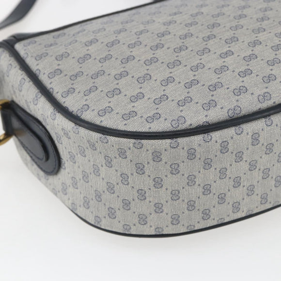 GUCCI Micro GG Supreme Sherry Line Bag PVC Navy Gold 001 58 0918 Auth SW1872