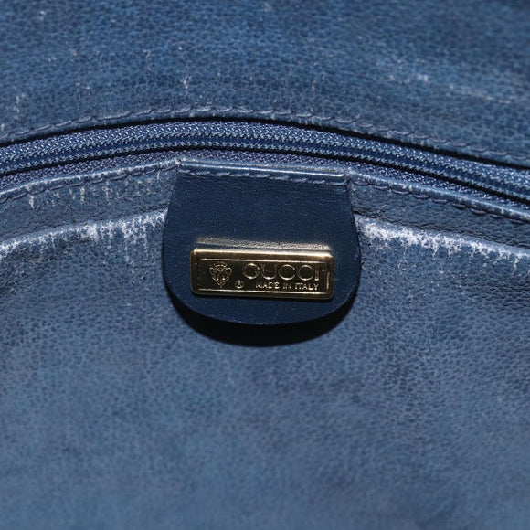 GUCCI Micro GG Supreme Sherry Line Bag PVC Navy Gold 001 58 0918 Auth SW1872