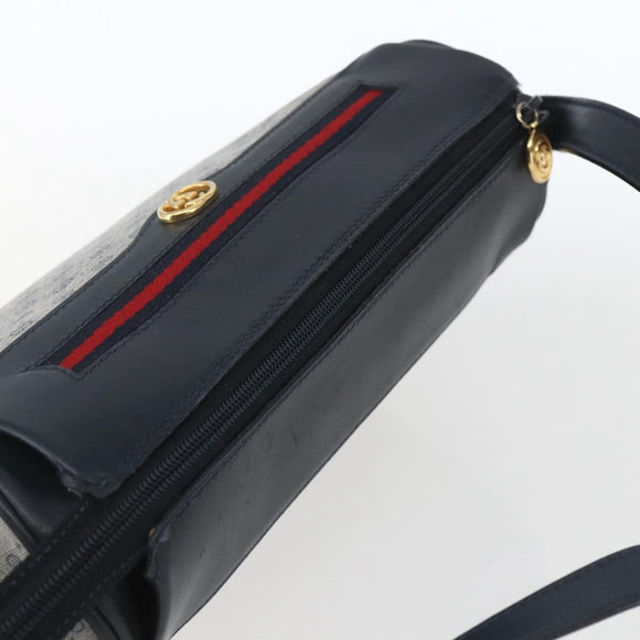 GUCCI Micro GG Supreme Sherry Line Bag PVC Navy Gold 001 58 0918 Auth SW1872