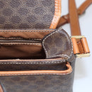 CELINE Macadam Canvas Shoulder Bag PVC Leather Brown Gold Auth SW1874-18