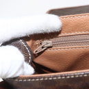 CELINE Macadam Canvas Shoulder Bag PVC Leather Brown Gold Auth SW1874-19