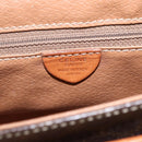 CELINE Macadam Canvas Shoulder Bag PVC Leather Brown Gold Auth SW1874-20