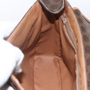 CELINE Macadam Canvas Shoulder Bag PVC Leather Brown Gold Auth SW1874-23