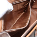 CELINE Macadam Canvas Shoulder Bag PVC Leather Brown Gold Auth SW1874-24