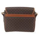 CELINE Macadam Canvas Shoulder Bag PVC Leather Brown Gold Auth SW1874-3