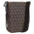 FENDI Zucchino Canvas Shoulder Bag Brown Auth SW1875-1