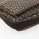 FENDI Zucchino Canvas Shoulder Bag Brown Auth SW1875-14