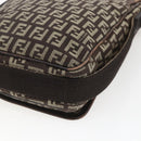 FENDI Zucchino Canvas Shoulder Bag Brown Auth SW1875-15