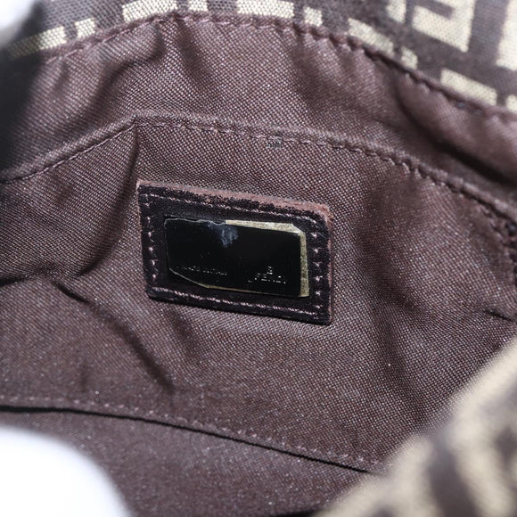 FENDI Zucchino Canvas Shoulder Bag Brown Auth SW1875