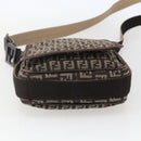 FENDI Zucchino Canvas Shoulder Bag Brown Auth SW1875-5