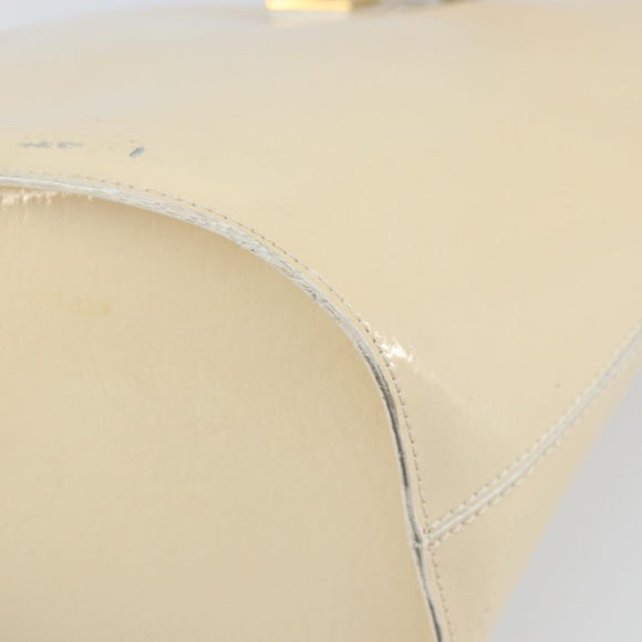 CELINE Shoulder Bag Leather Beige Gold Auth SW1877