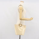 CELINE Shoulder Bag Leather Beige Gold Auth SW1877-24
