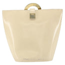 CELINE Shoulder Bag Leather Beige Gold Auth SW1877-2