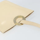 CELINE Shoulder Bag Leather Beige Gold Auth SW1877-6