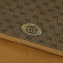 GUCCI Micro GG Supreme Shoulder Bag PVC Leather Brown Gold Auth sw188-17