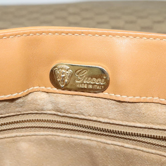 GUCCI Micro GG Supreme Shoulder Bag PVC Leather Brown Gold Auth sw188