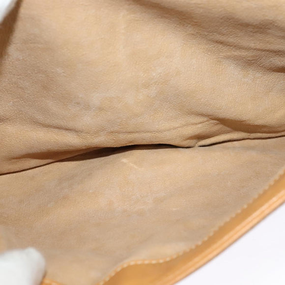 GUCCI Micro GG Supreme Shoulder Bag PVC Leather Brown Gold Auth sw188