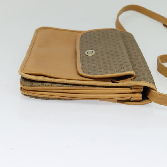 GUCCI Micro GG Supreme Shoulder Bag PVC Leather Brown Gold Auth sw188