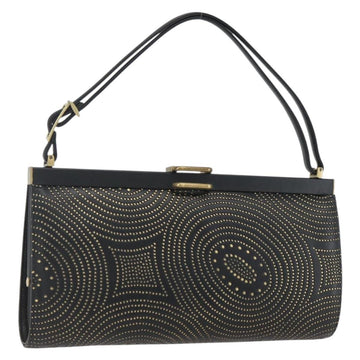 Chloe Hand Bag Leather Black Gold Auth SW1880V