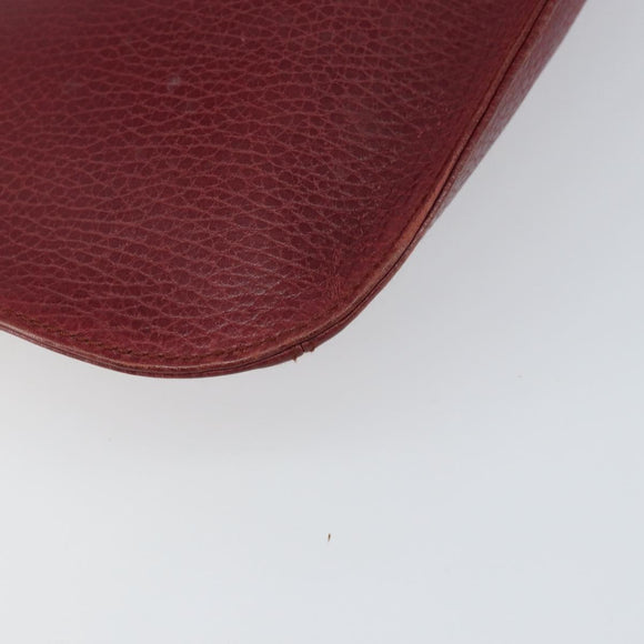 CARTIER Must Line Shoulder Bag Leather Bordeaux Gold Auth SW1881