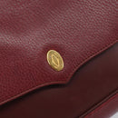 CARTIER Must Line Shoulder Bag Leather Bordeaux Gold Auth SW1881-17