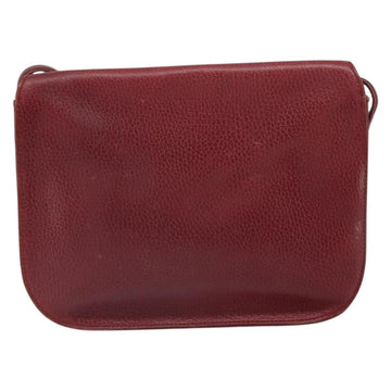 CARTIER Must Line Shoulder Bag Leather Bordeaux Gold Auth SW1881 - 0