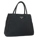 PRADA Hand Bag Nylon Black Silver Auth SW1888-1