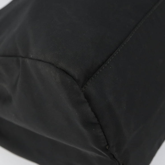 PRADA Hand Bag Nylon Black Silver Auth SW1888