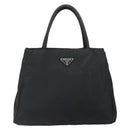 PRADA Hand Bag Nylon Black Silver Auth SW1888-13