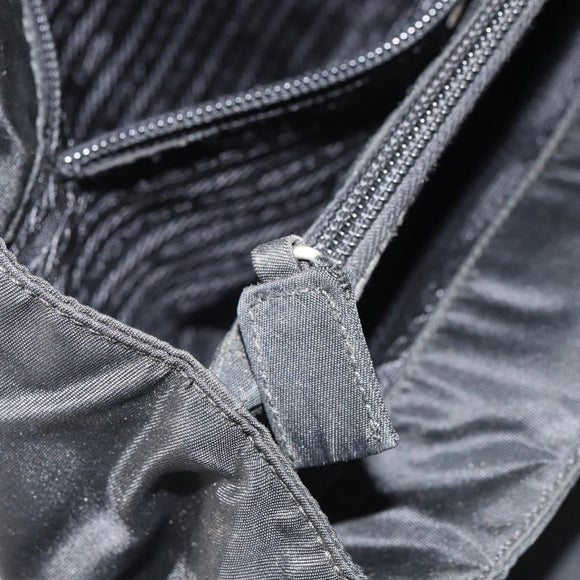 PRADA Hand Bag Nylon Black Silver Auth SW1888