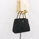 PRADA Hand Bag Nylon Black Silver Auth SW1888-27