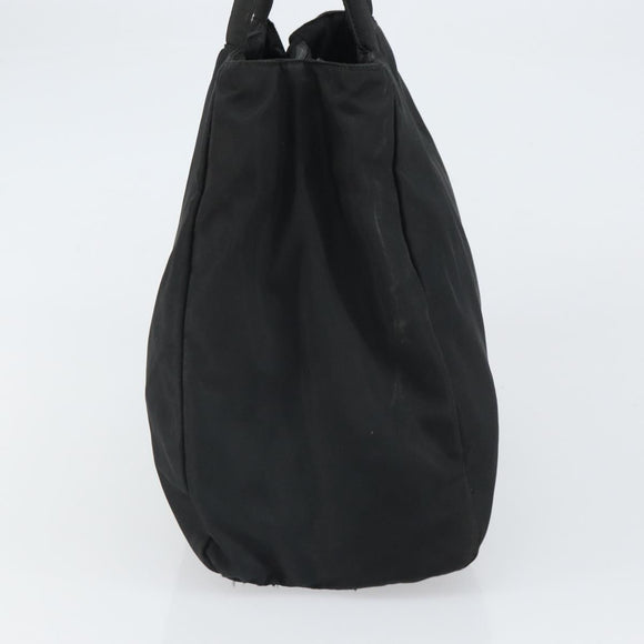 PRADA Hand Bag Nylon Black Silver Auth SW1888
