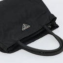 PRADA Hand Bag Nylon Black Silver Auth SW1888-6
