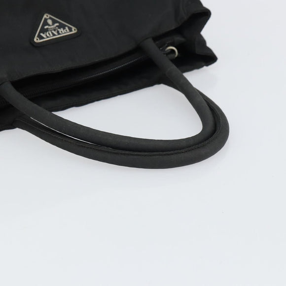 PRADA Hand Bag Nylon Black Silver Auth SW1888