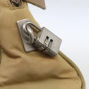 PRADA Hand Bag Nylon Beige Silver Auth SW1890-14