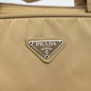 PRADA Hand Bag Nylon Beige Silver Auth SW1890-16
