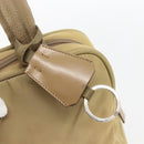 PRADA Hand Bag Nylon Beige Silver Auth SW1890-17
