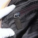PRADA Hand Bag Nylon Beige Silver Auth SW1890-19