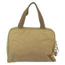 PRADA Hand Bag Nylon Beige Silver Auth SW1890-3