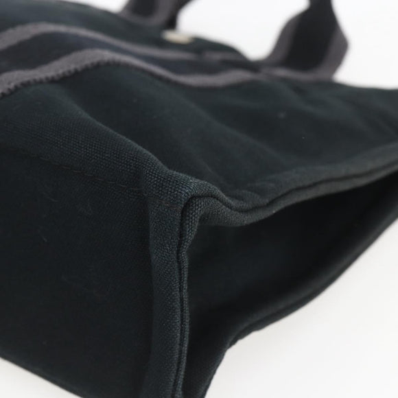 HERMES Fourre Tout PM Hand Bag Cotton Black Silver Auth SW1891