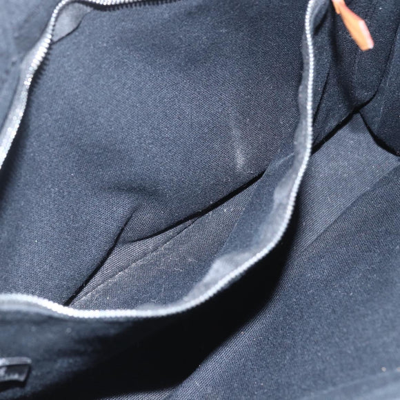 HERMES Fourre Tout PM Hand Bag Cotton Black Silver Auth SW1891