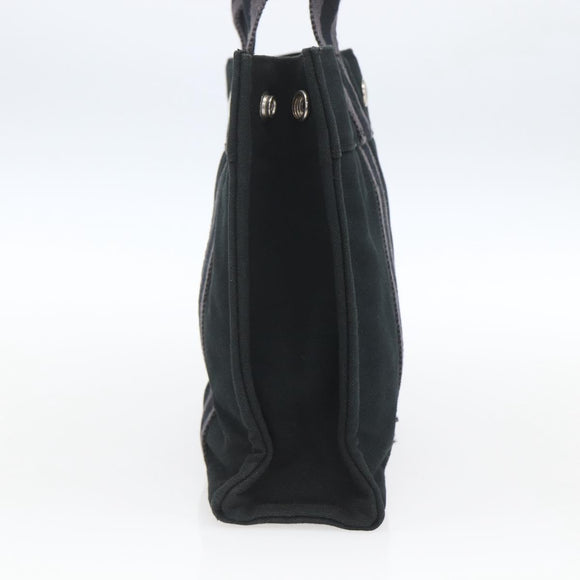 HERMES Fourre Tout PM Hand Bag Cotton Black Silver Auth SW1891