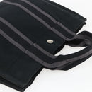 HERMES Fourre Tout PM Hand Bag Cotton Black Silver Auth SW1891-6